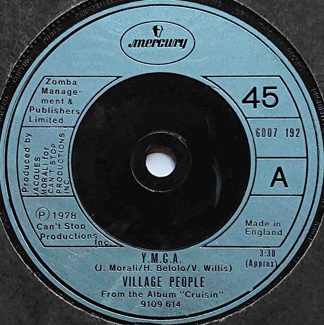 6007 192 Y. M. C. A. Village People  Label